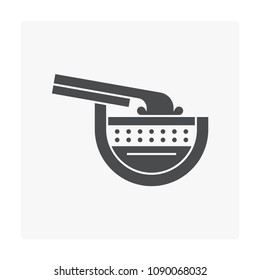 Rain gutter icon on white.