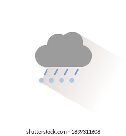 Rain, hail and cloud. Isolated color icon. Weather vector illustration