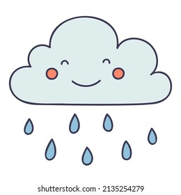 Rain. Hand Drawn Spring Icons.