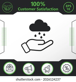 rain, heavy, meteorology, weather vector icon graphic elements for your work - Modern design