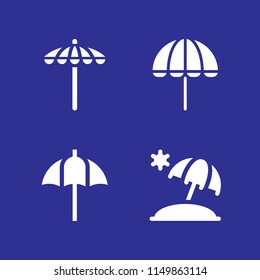 rain icon. 4 rain set with sun umbrella and umbrella vector icons for web and mobile app