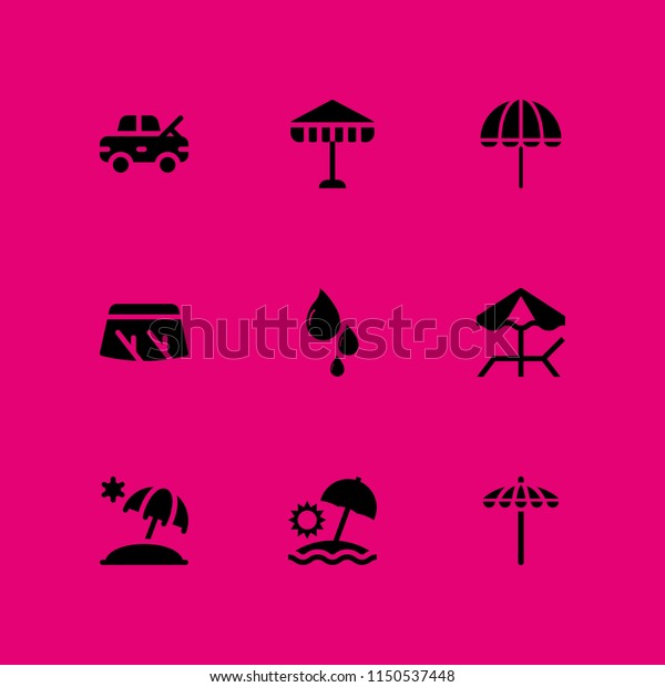 rain icon. 9 rain set\
with drop, damage, umbrella and sun umbrella vector icons for web\
and mobile app