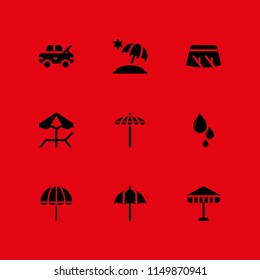rain icon. 9 rain set with umbrella, wiper, drop and sun umbrella vector icons for web and mobile app