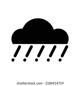 Rain icon in black solid style