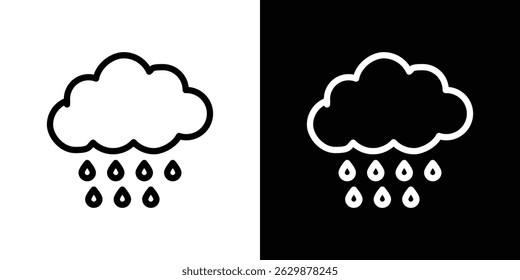 Rain icon in black vector format