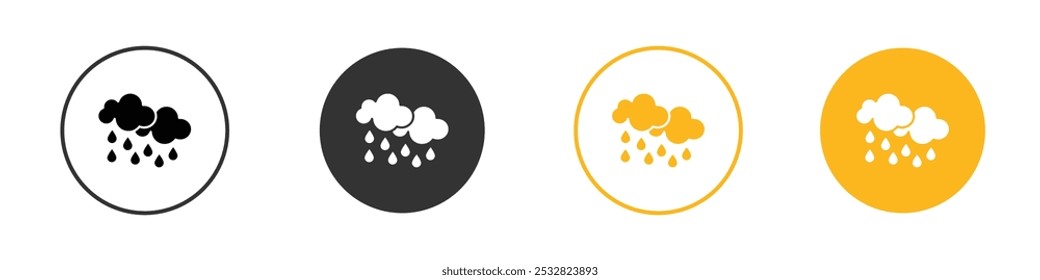 Icono de lluvia signo de contorno de Vector blanco y negro