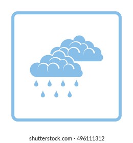 Rain icon. Blue frame design. Vector illustration.