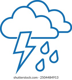 Rain icon blue version, thunderstorm icon, cloud icon  vector