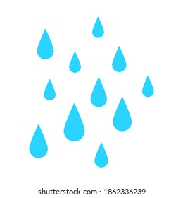 rain icon. blue water drop symbol isolated on white background. vector illustration