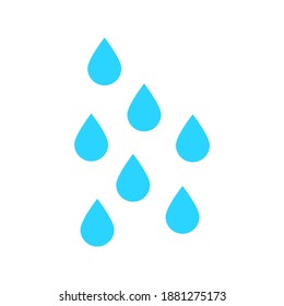 rain icon. blue water drop symbol isolated on white background. vector illustration