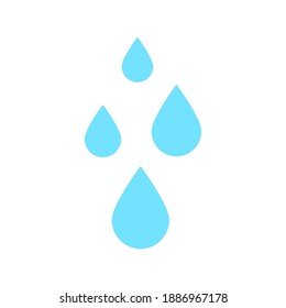 rain icon. blue water drop symbol isolated on white background. vector illustration