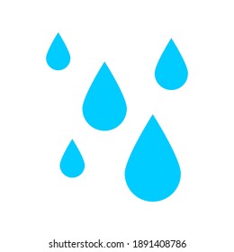 rain icon. blue water drop symbol isolated on white background. vector illustration