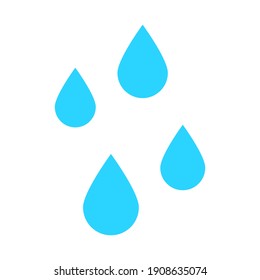 rain icon. blue water drop symbol isolated on white background