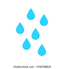 rain icon. blue water drop symbol isolated on white background