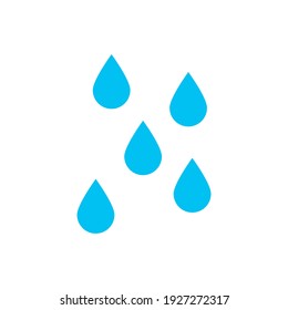 icono de lluvia. símbolo de caída de agua azul aislado en fondo blanco. ilustración vectorial