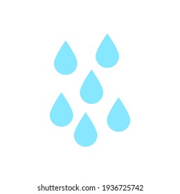 rain icon. blue water drop symbol isolated on white background. vector illustration