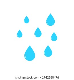 rain icon. blue water drop symbol isolated on white background. vector illustration