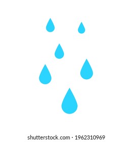 rain icon. blue water drop symbol isolated on white background. vector illustration