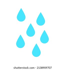 rain icon. blue water drop symbol isolated on white background. vector illustration