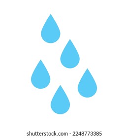 rain icon. blue water drop symbol isolated on white background