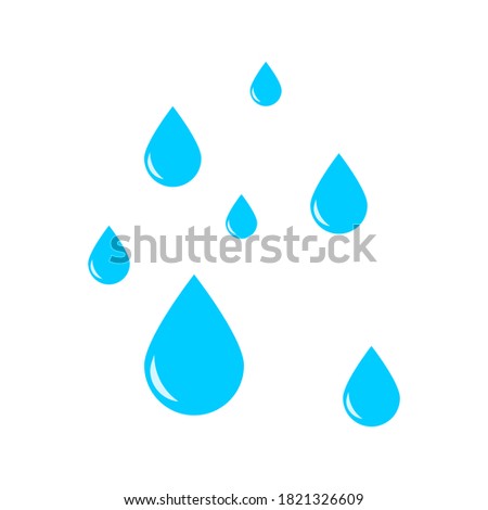 rain icon. blue water drop isolated on white background. vector illustration