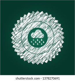 rain icon with chalkboard texture