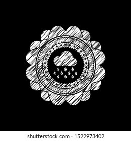 rain icon with chalkboard texture