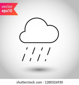 Rain icon. Cloud sign. Rainy cloud vector symbol. Rainfall icon