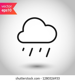 Rain icon. Cloud sign. Rainy cloud vector symbol. Rainfall icon