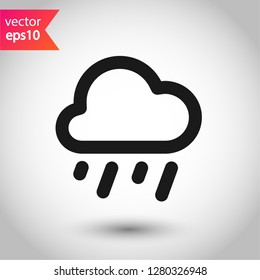 Rain icon. Cloud sign. Rainy cloud vector symbol. Rainfall icon