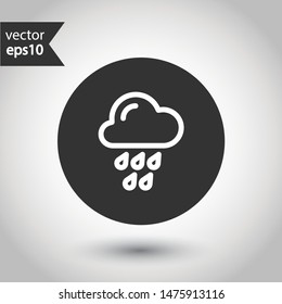Rain icon. Cloud sign. Rainy cloud vector symbol. Rainfall icon. Round icon design