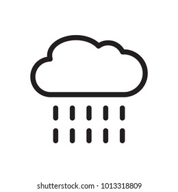 Rain icon, cloud silhouette with rain drops, vector illustration