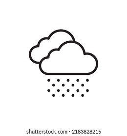 rain icon, cloud icon with rain, snowfall, water drops, simple line minimalist design on white background.