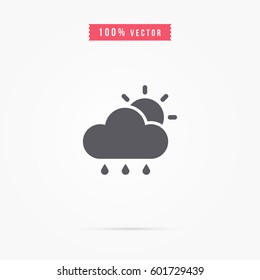 rain icon with cloud and sun