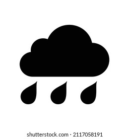 Rain icon. Cloud rain symbol isolated on white background. Vector illustration of hevay rain symbol for website, design, logo, UI, app. Weather forecast concept. Flat style graphics.