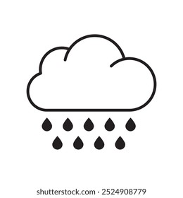 Ícone de chuva. Símbolo de chuva nebulosa. Sinal de tempestade de previsão moderna.