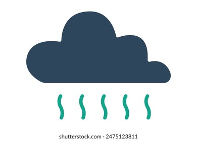 Rain icon. cloud with water drop. icon related to humidity. solid icon style. water elements vector illustration