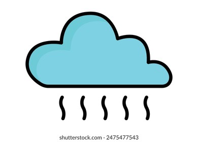 Rain icon. cloud with water drop. icon related to humidity. colored outline icon style. water elements vector illustration