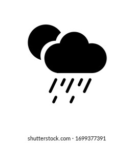 icono de lluvia con nubes encima