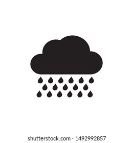 rain icon / rain clouds design flat vector