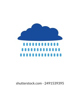 rain icon color or logo illustration glyph color blue style	
