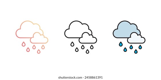 Diseño de icono de lluvia con fondo blanco ilustración de stock