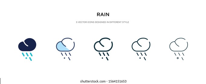 rain icon in different style vector illustration. two colored and black rain vector icons designed in filled, outline, line and stroke style can be used for web, mobile, ui