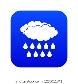 Rain icon digital blue for any design isolated on white vector illustration