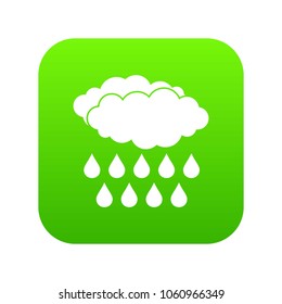 Rain icon digital green for any design isolated on white vector illustration