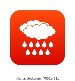 Rain icon digital red for any design isolated on white vector illustration