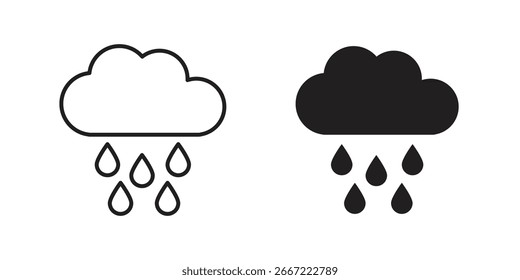 Ícone de chuva. rabiscar vetores gráficos