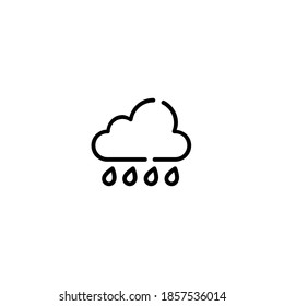 Regen-Symbol. Ökologie-Symbol. Einfach, flach, schwarz, Umriss.