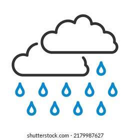 Rain Icon. Editable Bold Outline With Color Fill Design. Vector Illustration.