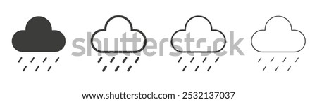 Rain icon in fill and three stroke sizes